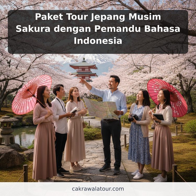 Paket Tour Jepang Musim Sakura dengan Pemandu Bahasa Indonesia ilustrasi