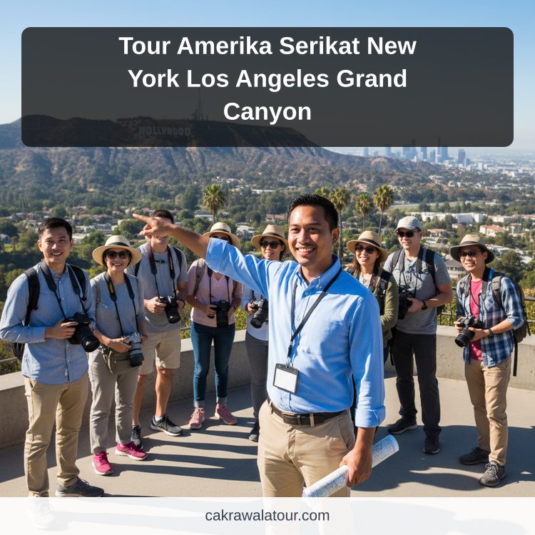 Tour Amerika Serikat New York Los Angeles Grand Canyon ilustrasi