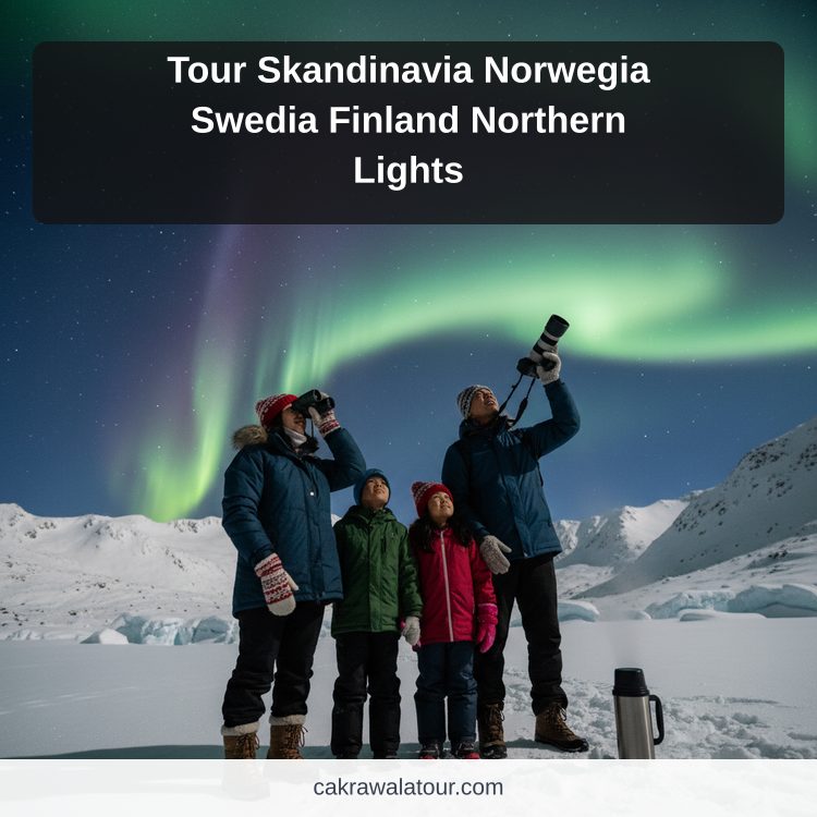 Ilustrasi paket wisata murah - Tour Skandinavia Norwegia Swedia Finland Northern Lights