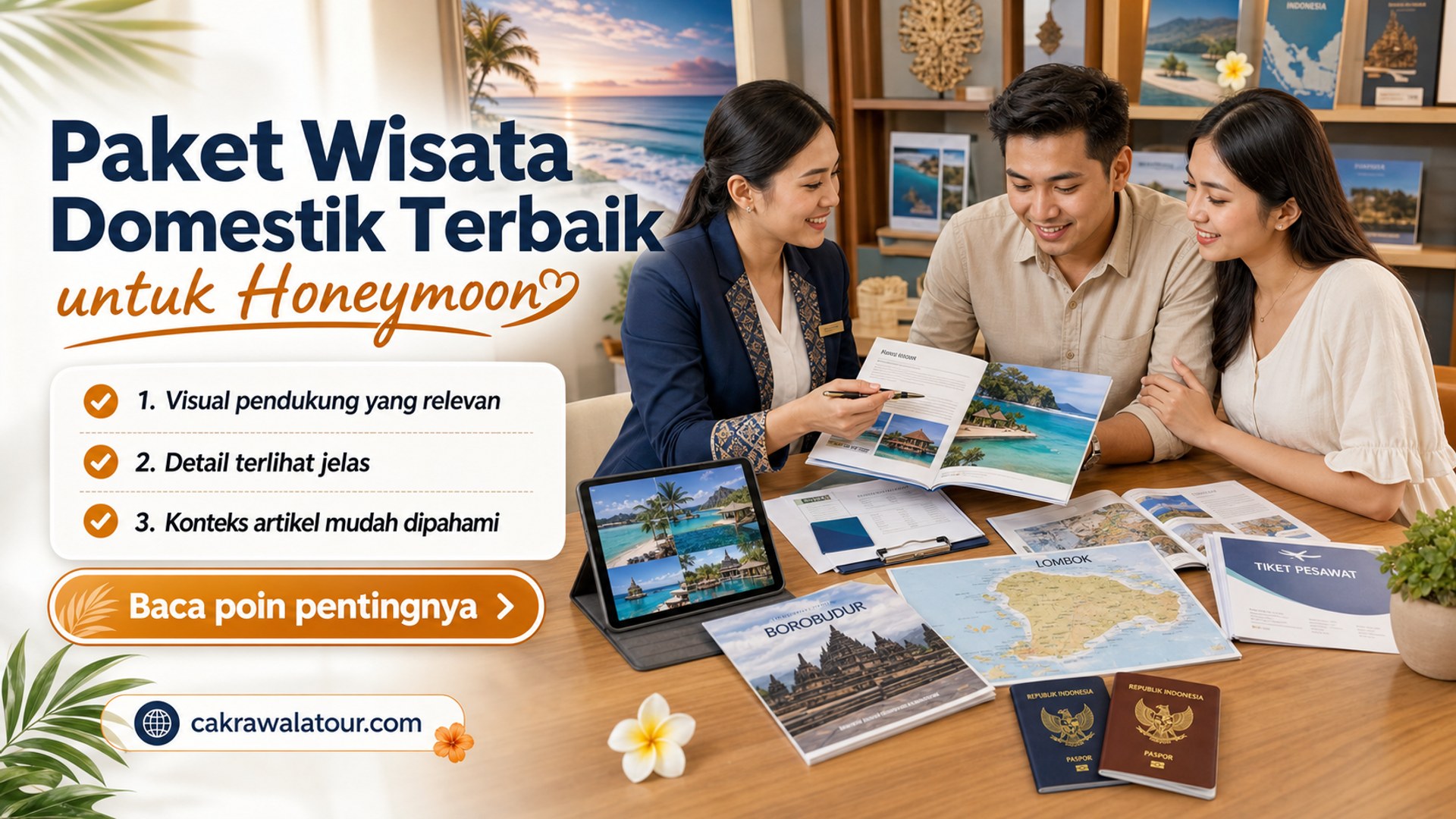 Ilustrasi paket wisata murah - Paket Wisata Domestik Terbaik untuk Honeymoon
