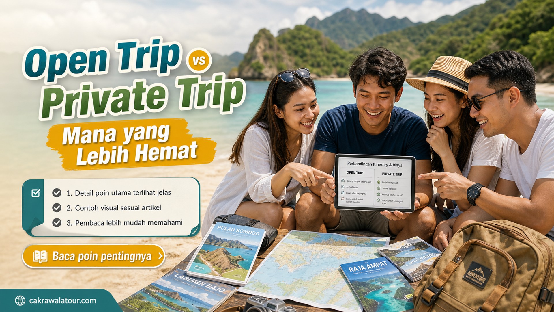 Ilustrasi paket wisata murah - Open Trip vs Private Trip Mana yang Lebih Hemat