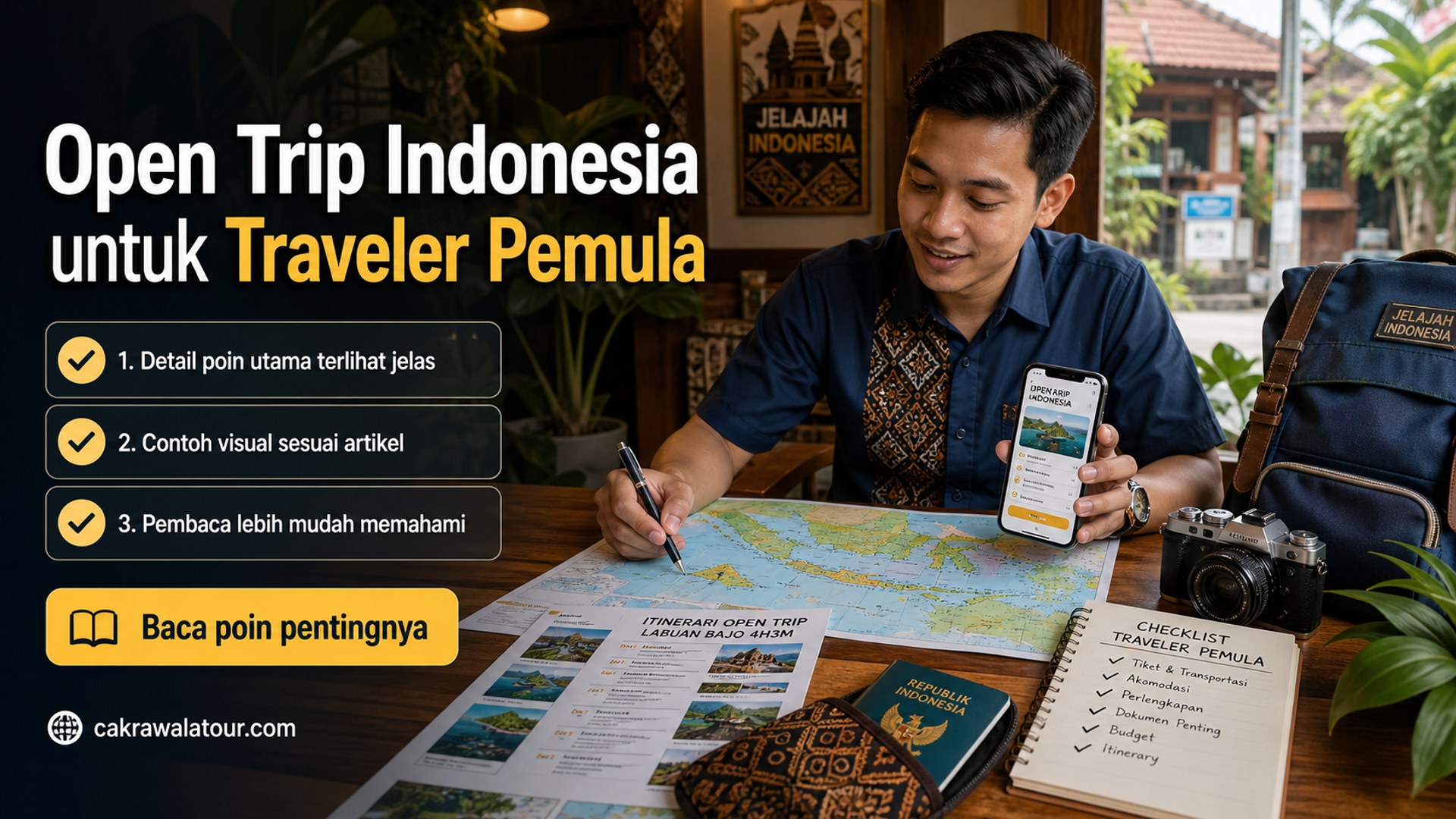 Ilustrasi paket wisata murah - Open Trip Indonesia untuk Traveler Pemula