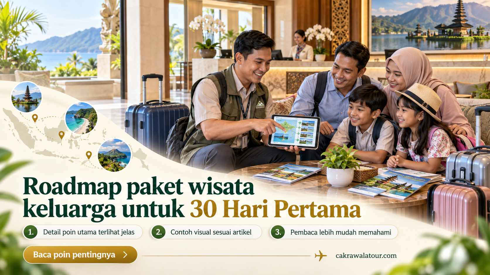 Ilustrasi paket wisata murah - Roadmap paket wisata keluarga untuk 30 Hari Pertama