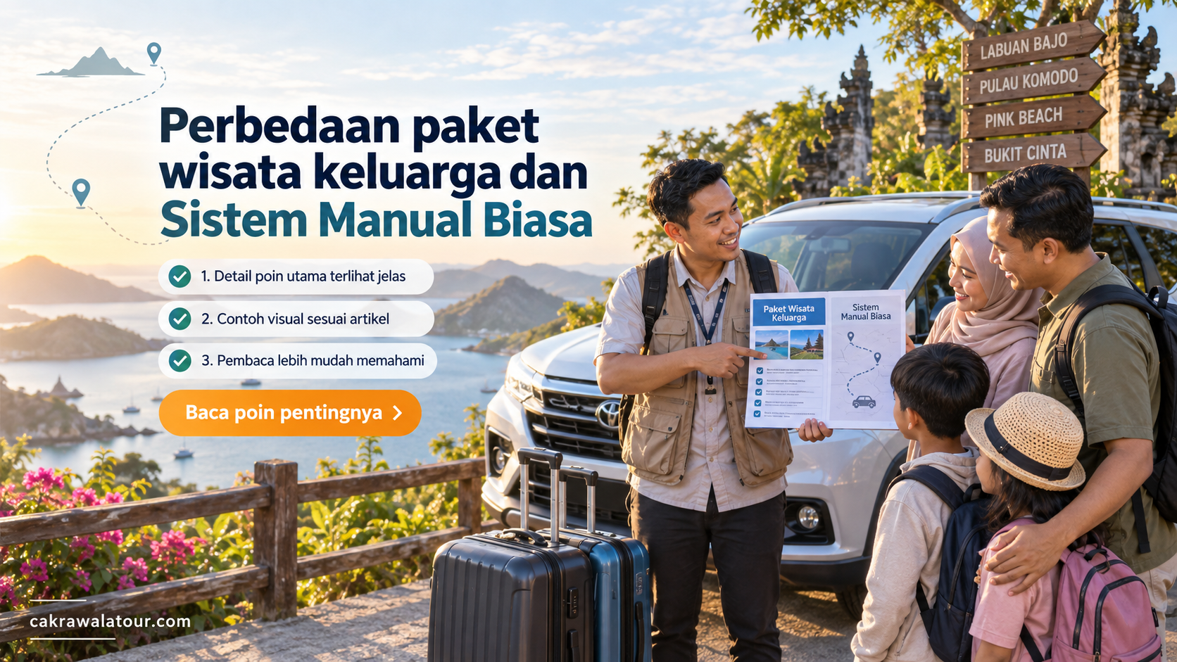 Ilustrasi paket wisata murah - Perbedaan paket wisata keluarga dan Sistem Manual Biasa