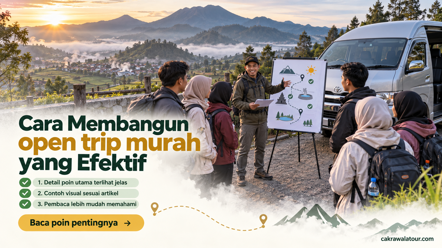 Ilustrasi paket wisata murah - Cara Membangun open trip murah yang Efektif