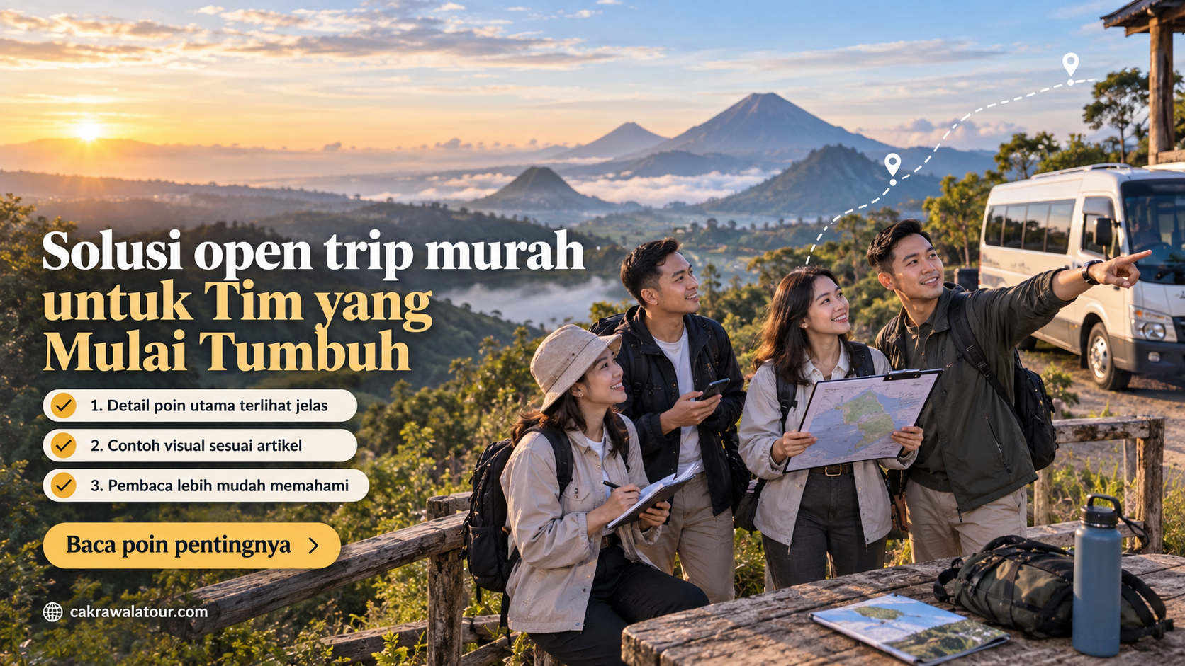 Ilustrasi paket wisata murah - Solusi open trip murah untuk Tim yang Mulai Tumbuh